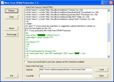 Web Form SPAM Protection screenshot Web Form SPAM Protection screenshot